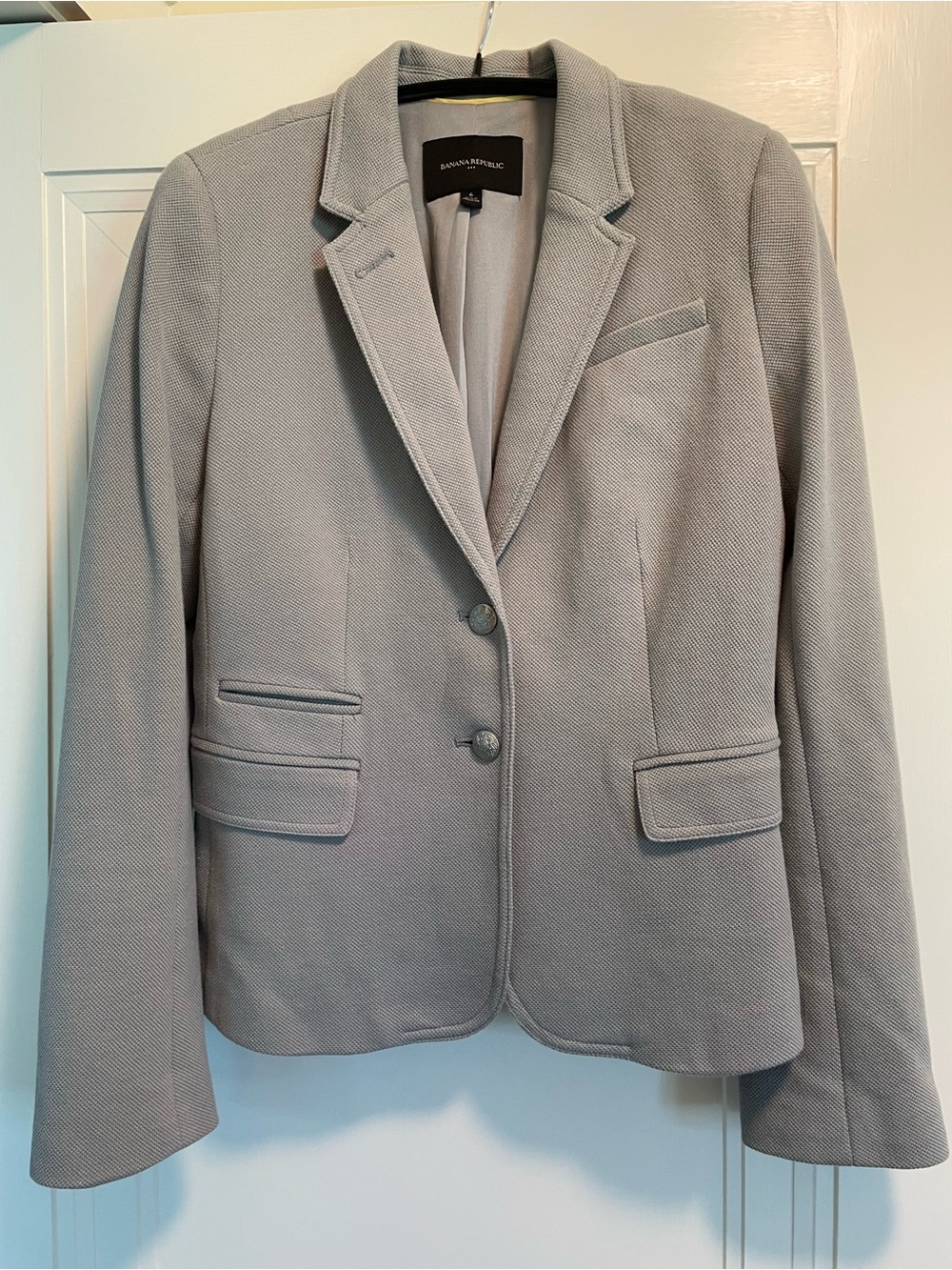Banana Republic Dove Gray Women's Cotton Blazer